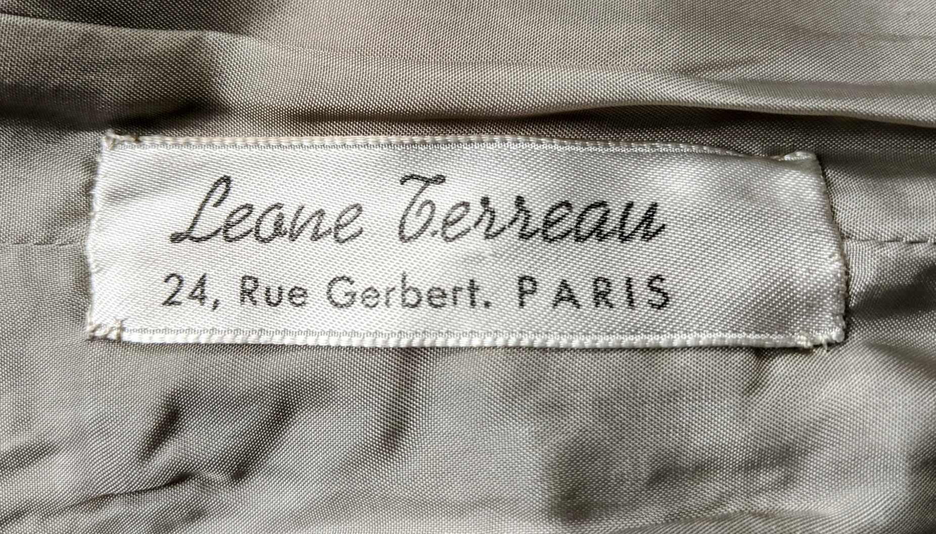 1960s Leane Terreau French Couture Satin Skirt Suit For Sale 1