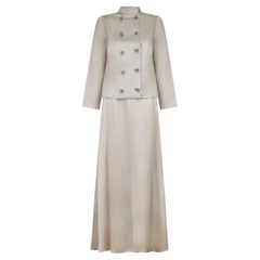 Leane Terreau French Couture tailleur jupe en satin des années 1960