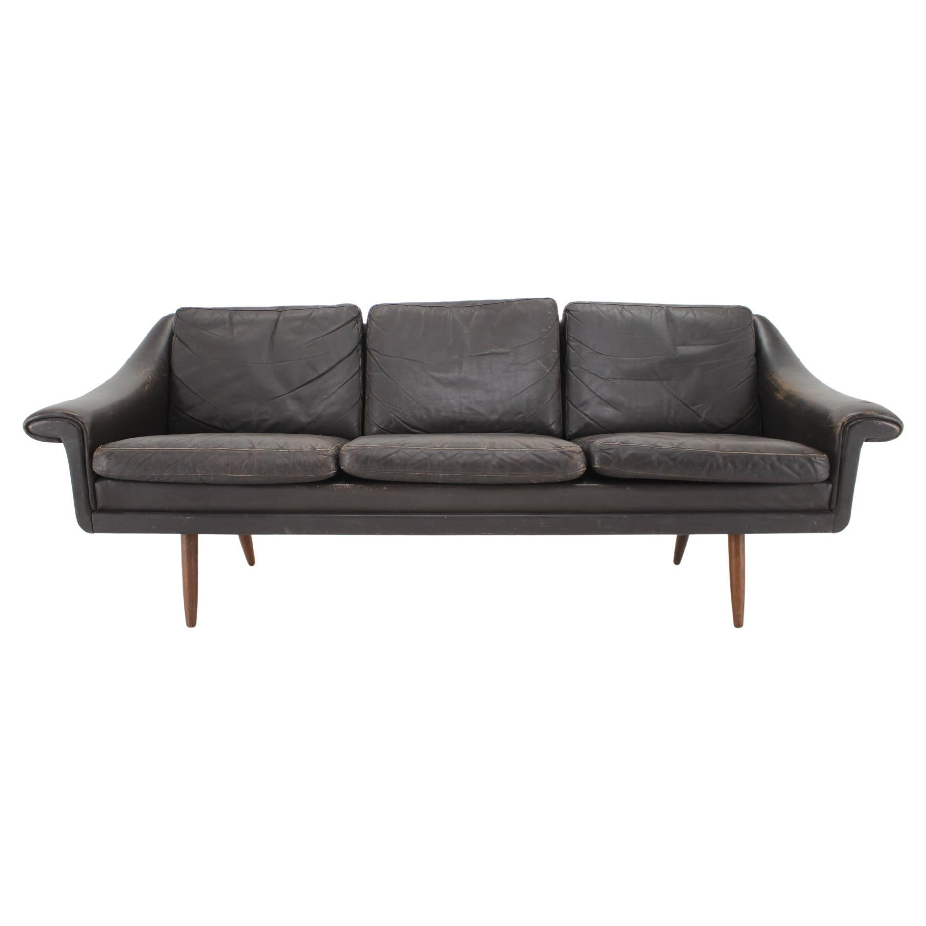 1960s Aage Christiansen ''Matador" Leather 3-Seater Sofa, Denmark