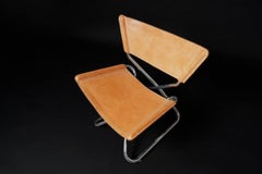 1960s Leather and Tubular Steel “Z Down Chair” by Torben Ørakov