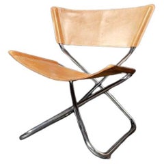Chaise Z Downs en cuir et acier tubulaire des années 1960 par Torben Ørakov