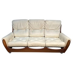 1960s Leather and Wood Couch by G-Plan