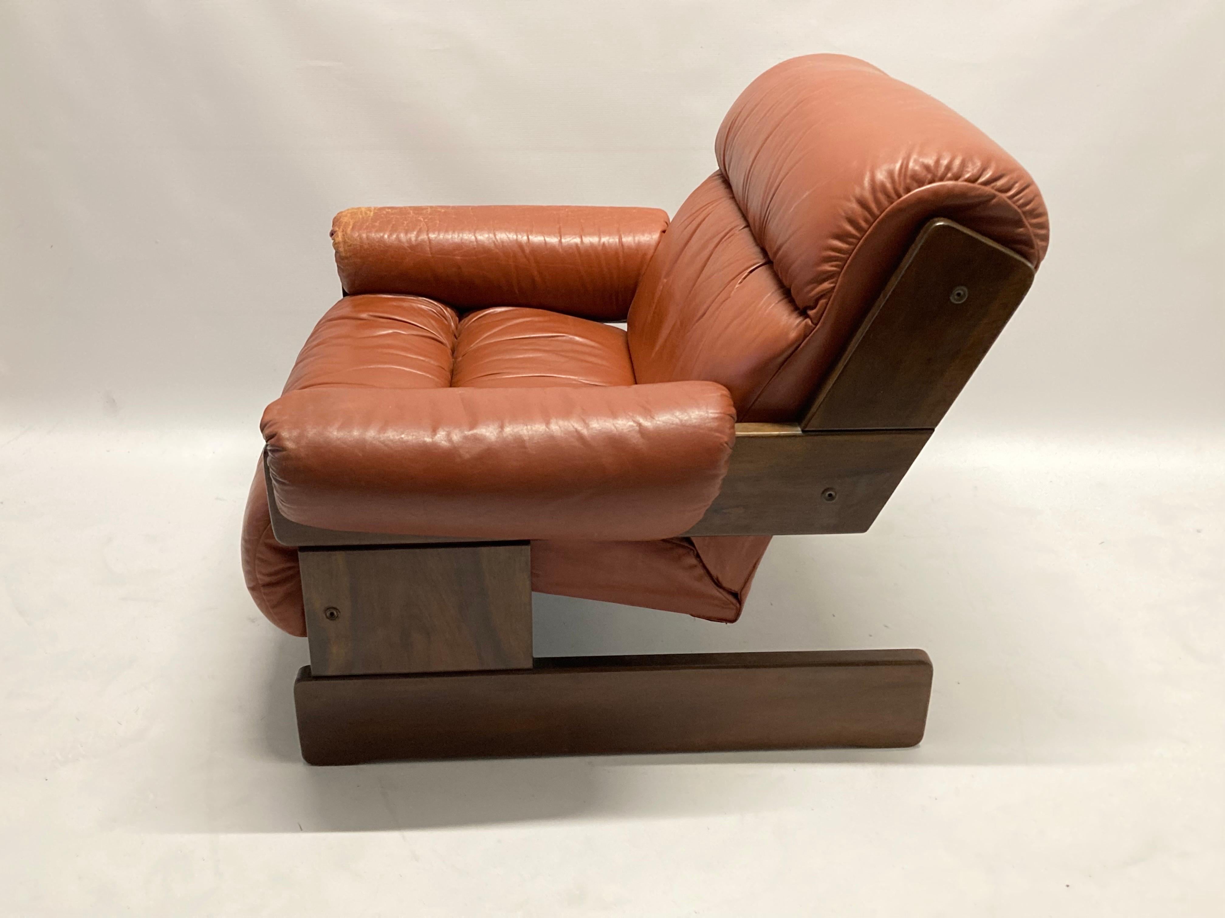 20th Century 1960s Leather Armachair by Jean Gillon for Probel, Brazil For Sale