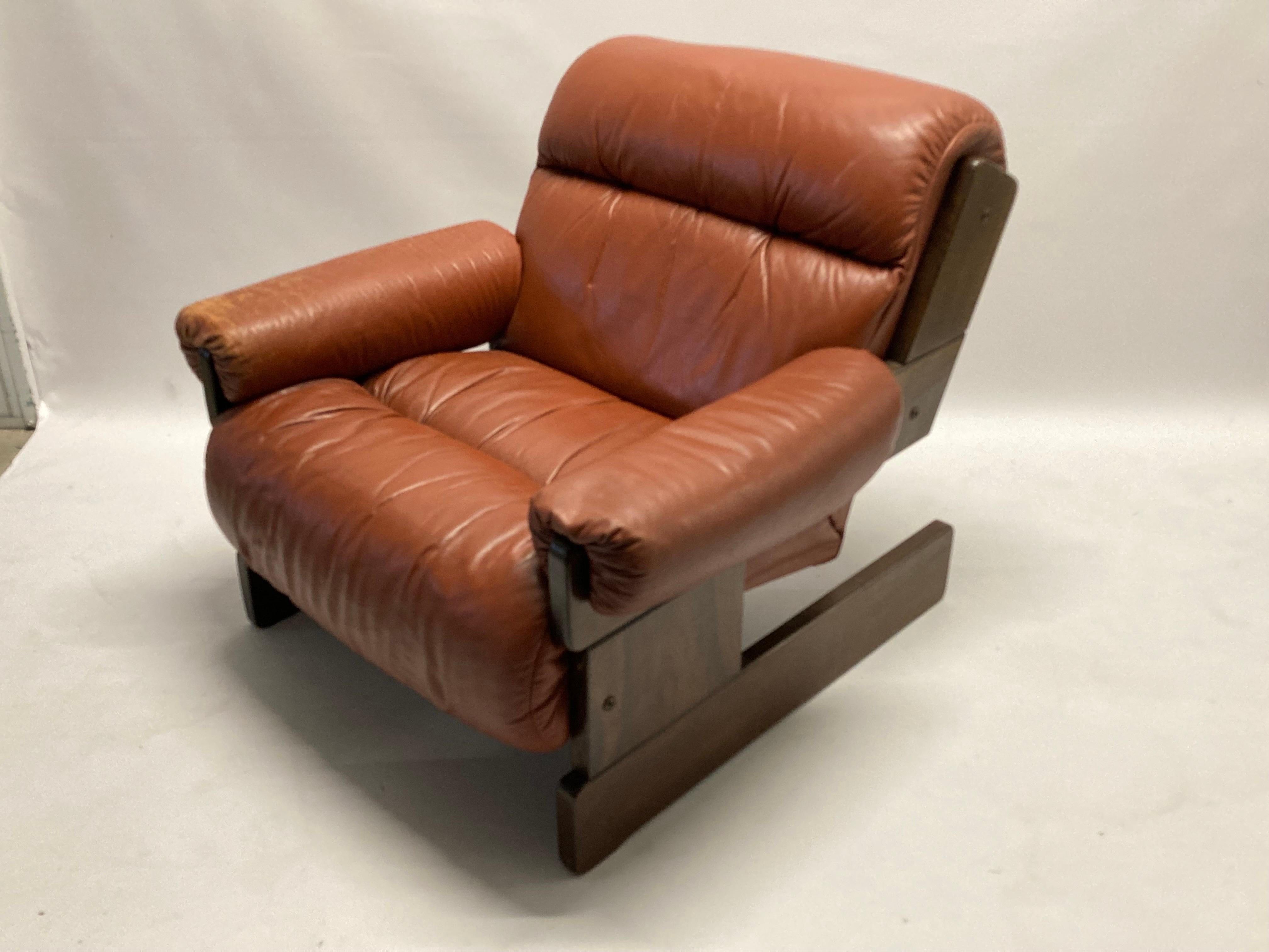 1960s Leather Armachair by Jean Gillon for Probel, Brazil For Sale 1