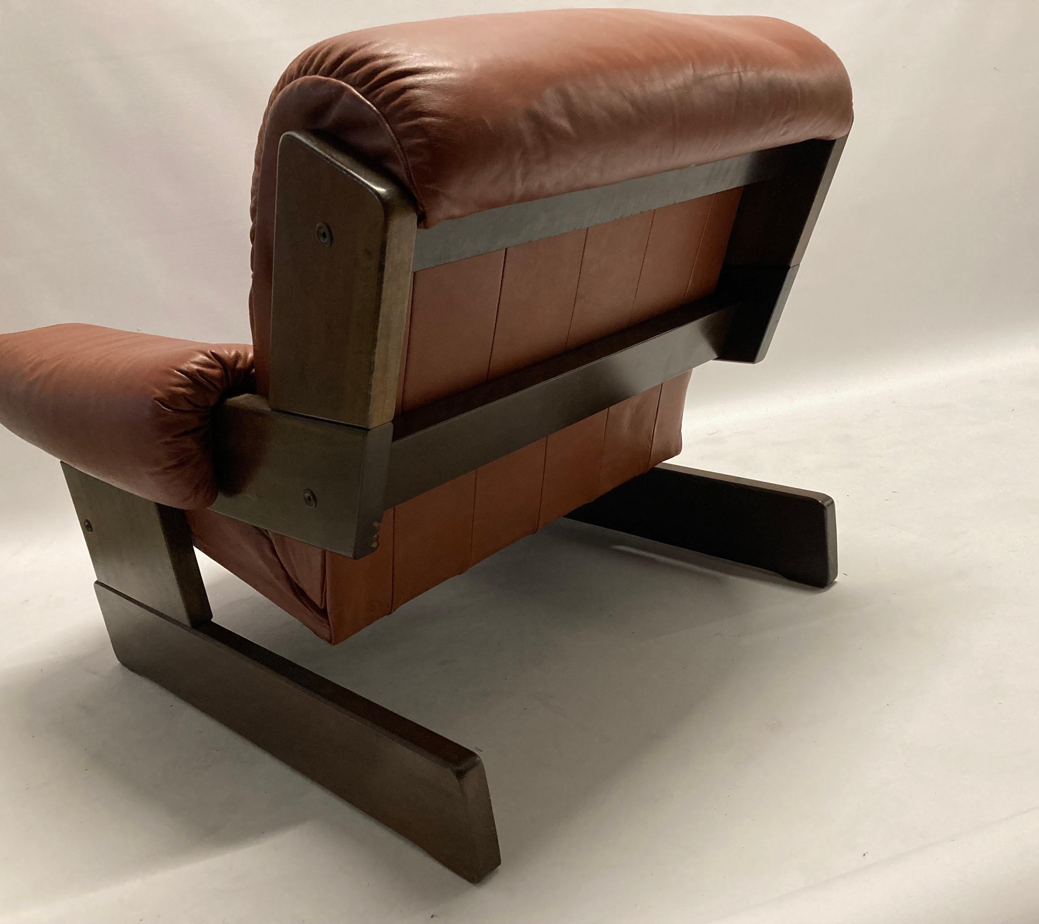 1960s Leather Armachair by Jean Gillon for Probel, Brazil For Sale 2