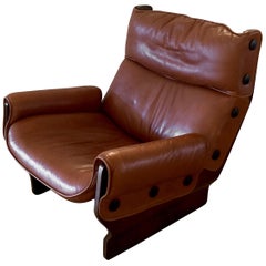 1960s Leather 'Canada' Chair by Osvaldo Borsani for Tecno