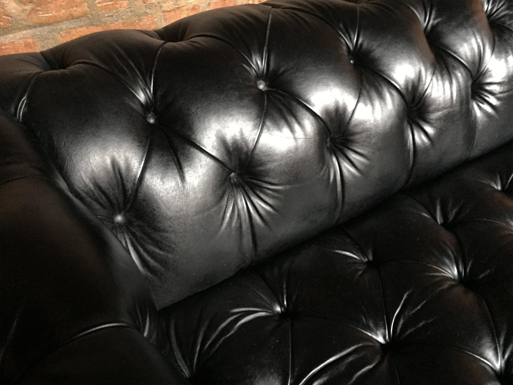 1960s Leather Chesterfield Sofa in the Style of Edward Wormley 2