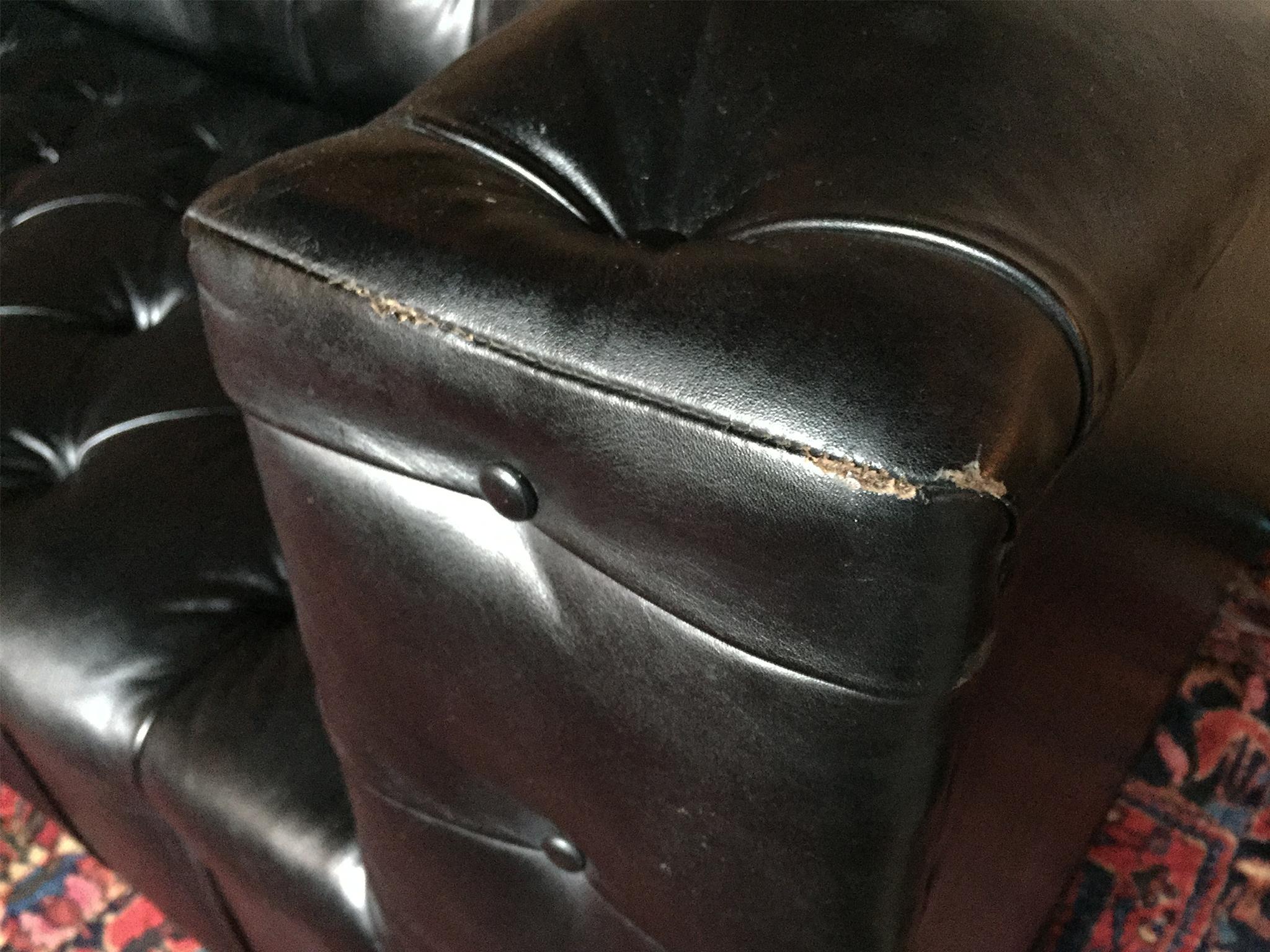 1960s Leather Chesterfield Sofa in the Style of Edward Wormley 3