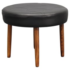 1960s Leather Danish Stool