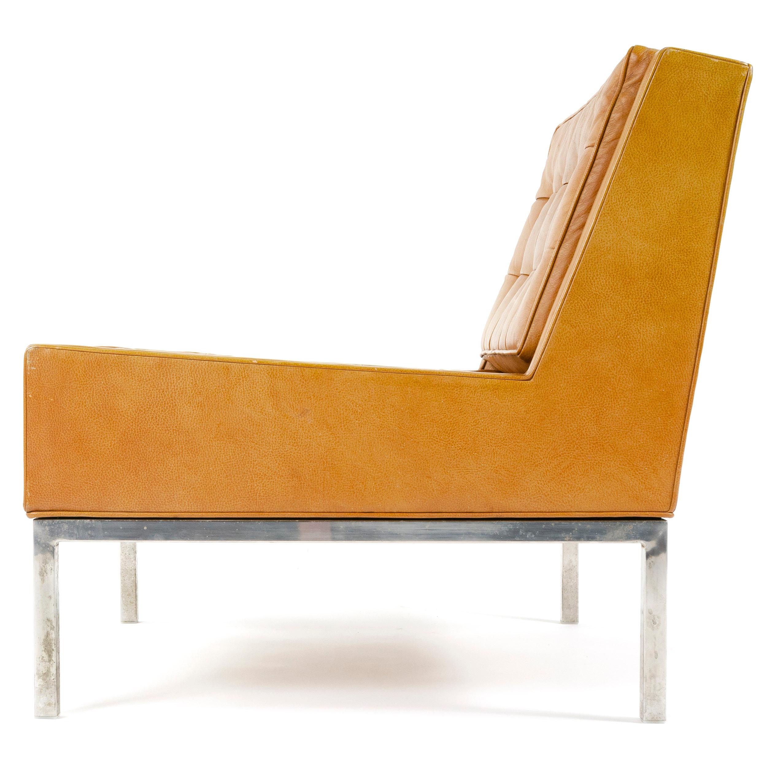 American 1960s Leather Lounge Chair by Edward Wormley for Dunbar For Sale