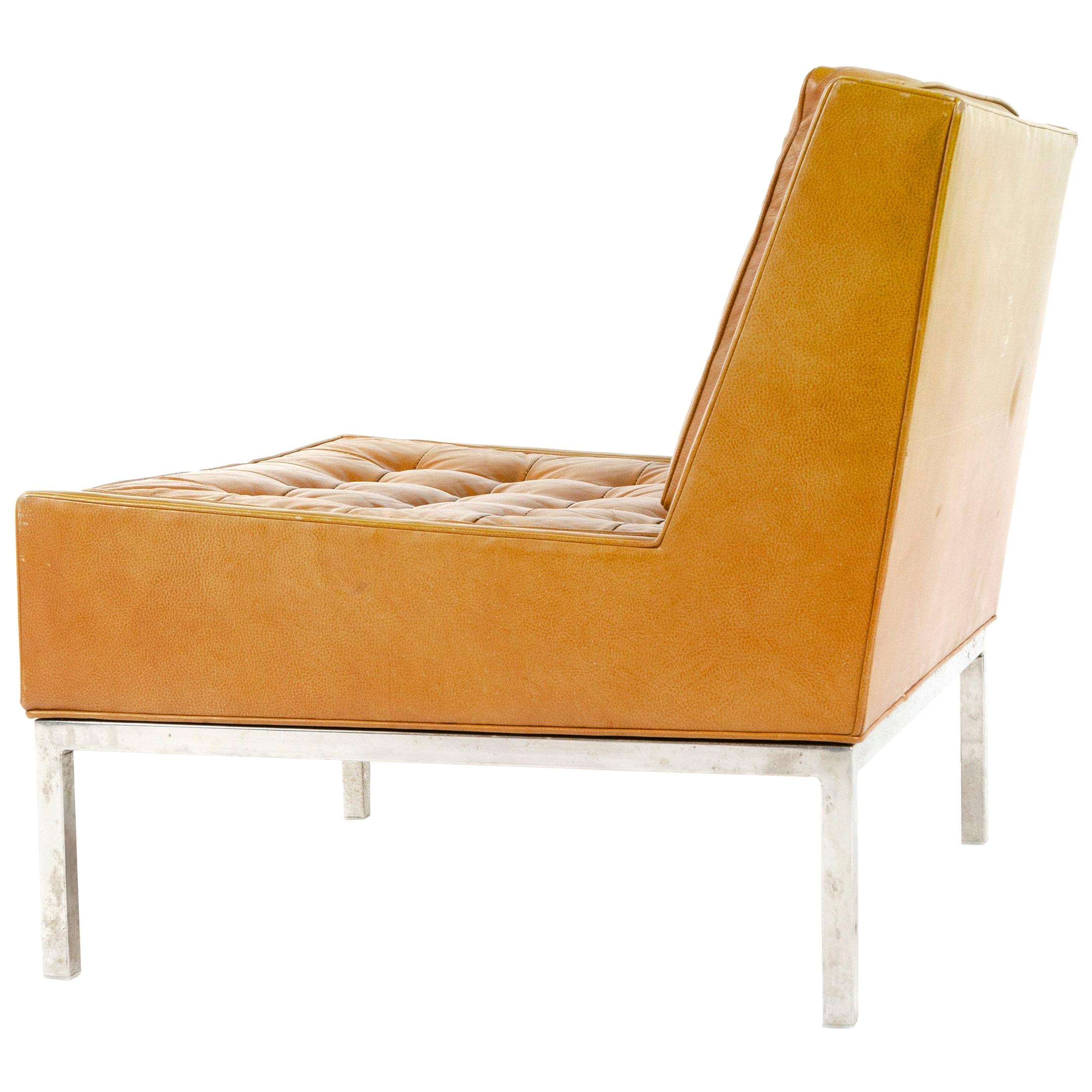 1960s Leather Lounge Chair by Edward Wormley for Dunbar For Sale