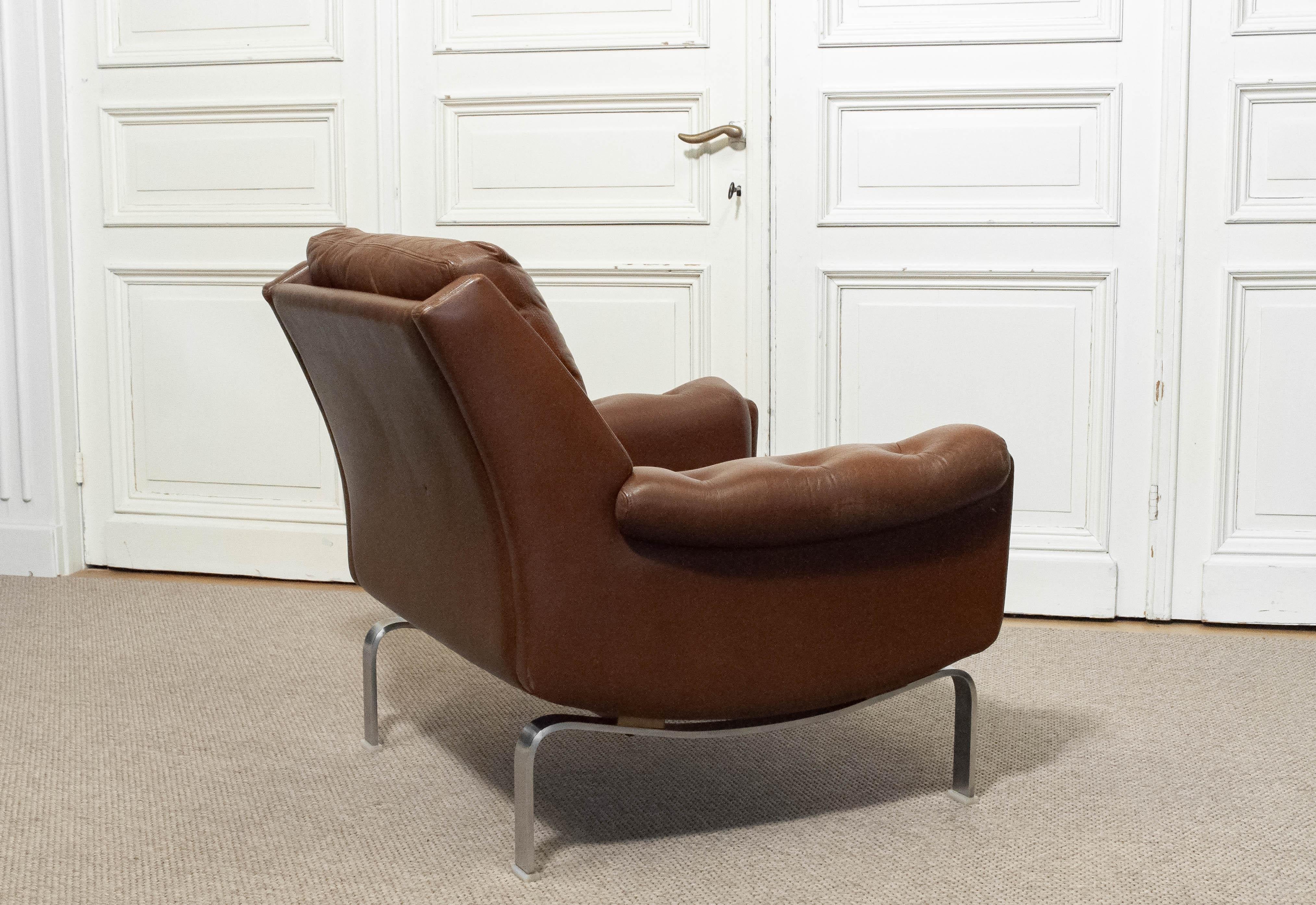1960s Leather Lounge Chair von OPE Möbler Schweden im Angebot 2