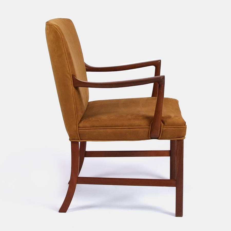 Danish 1960s Leather Ole Wanscher Chair For Sale
