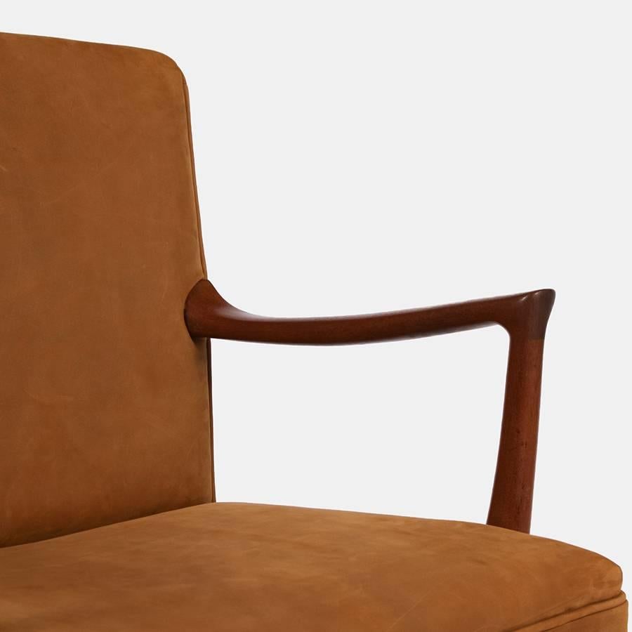 20th Century 1960s Leather Ole Wanscher Chair For Sale
