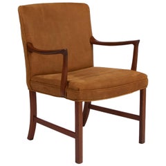 Vintage 1960s Leather Ole Wanscher Chair