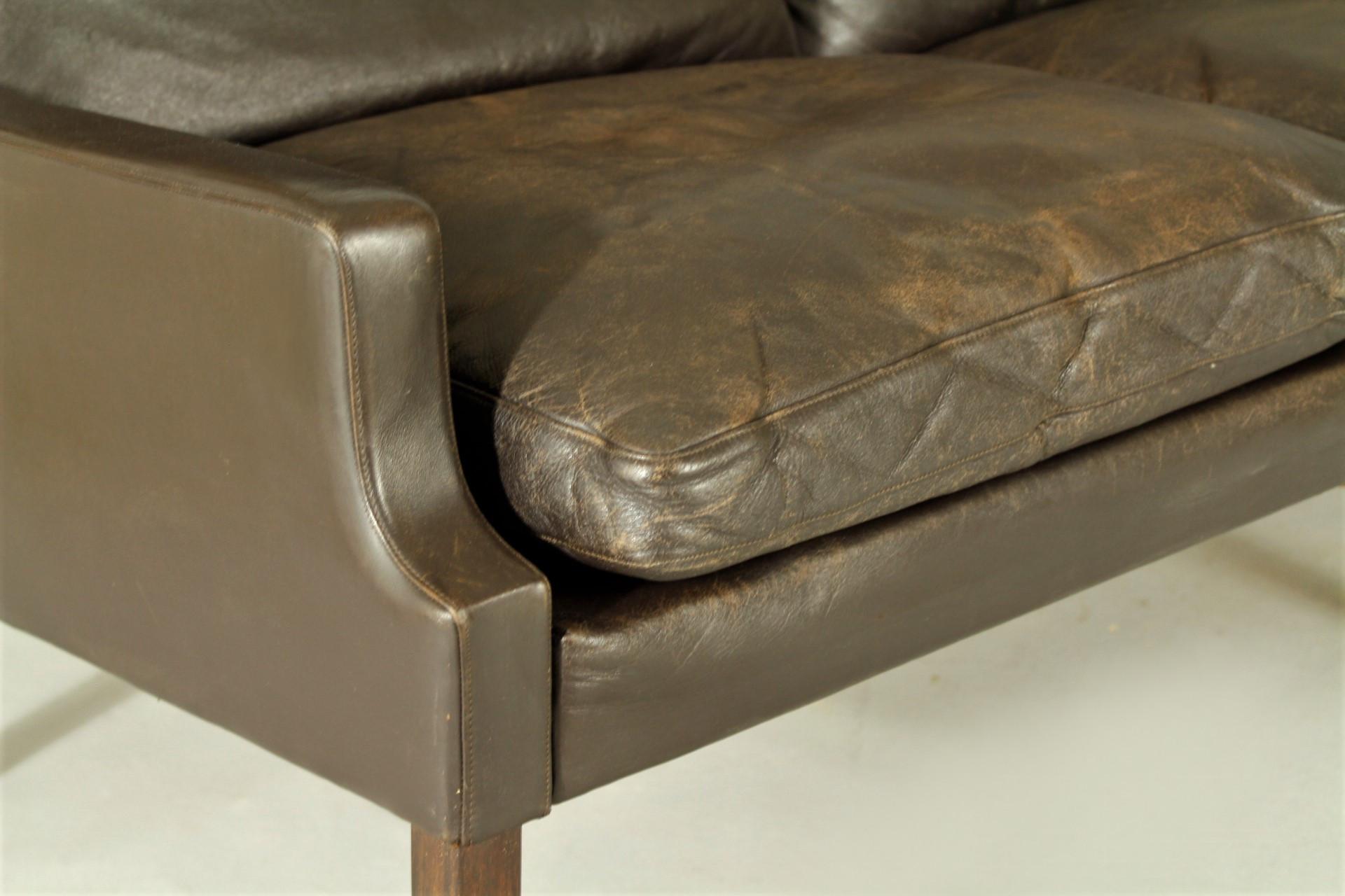 1960s Leather Sofa by Rud Thygesen for AS Vejen Polstermøbelfabrik, Denmark 1