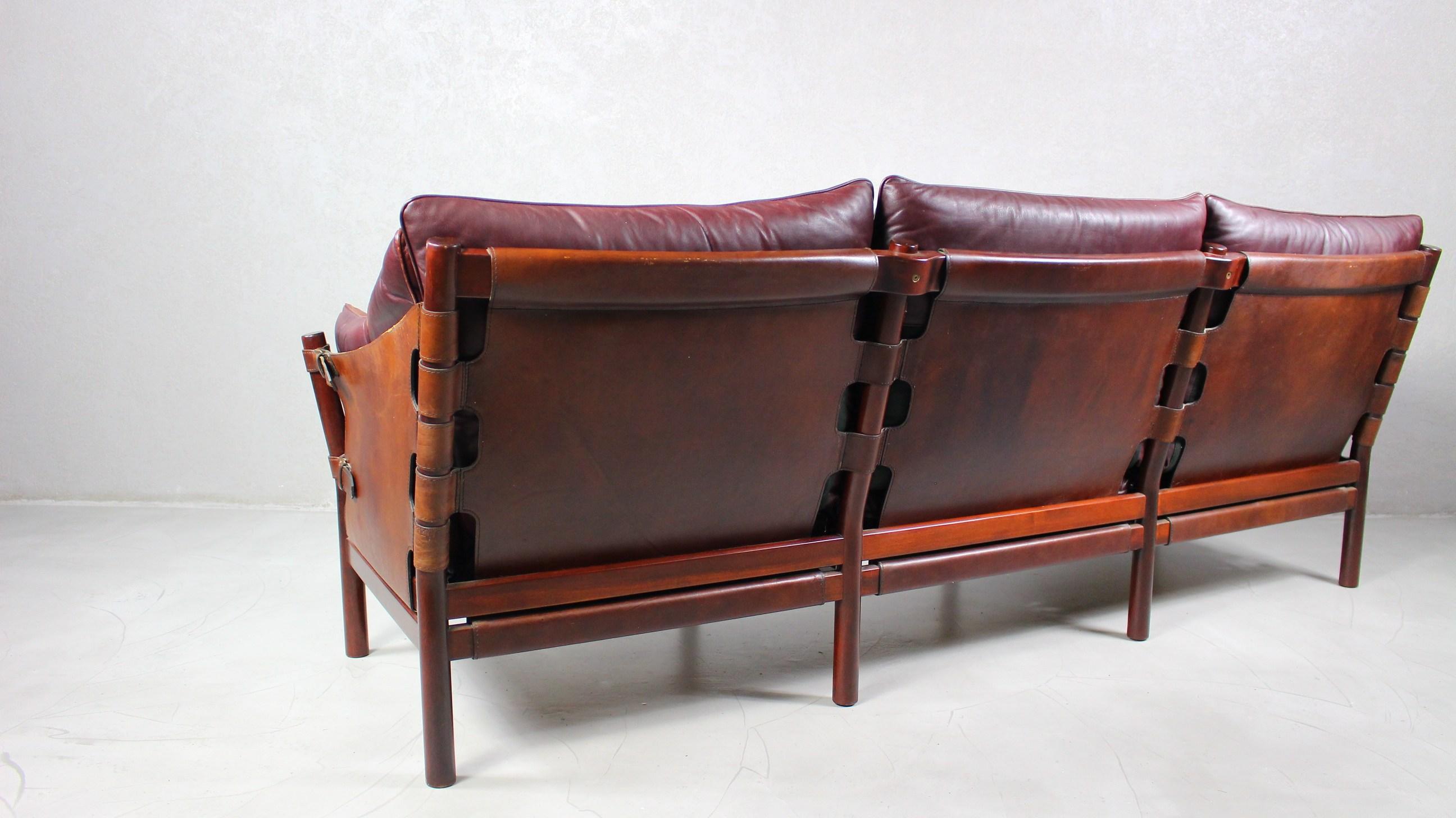 1960s Leather Sofa Ilona by Arne Norell 'Attributed', Aneby Møbler 4