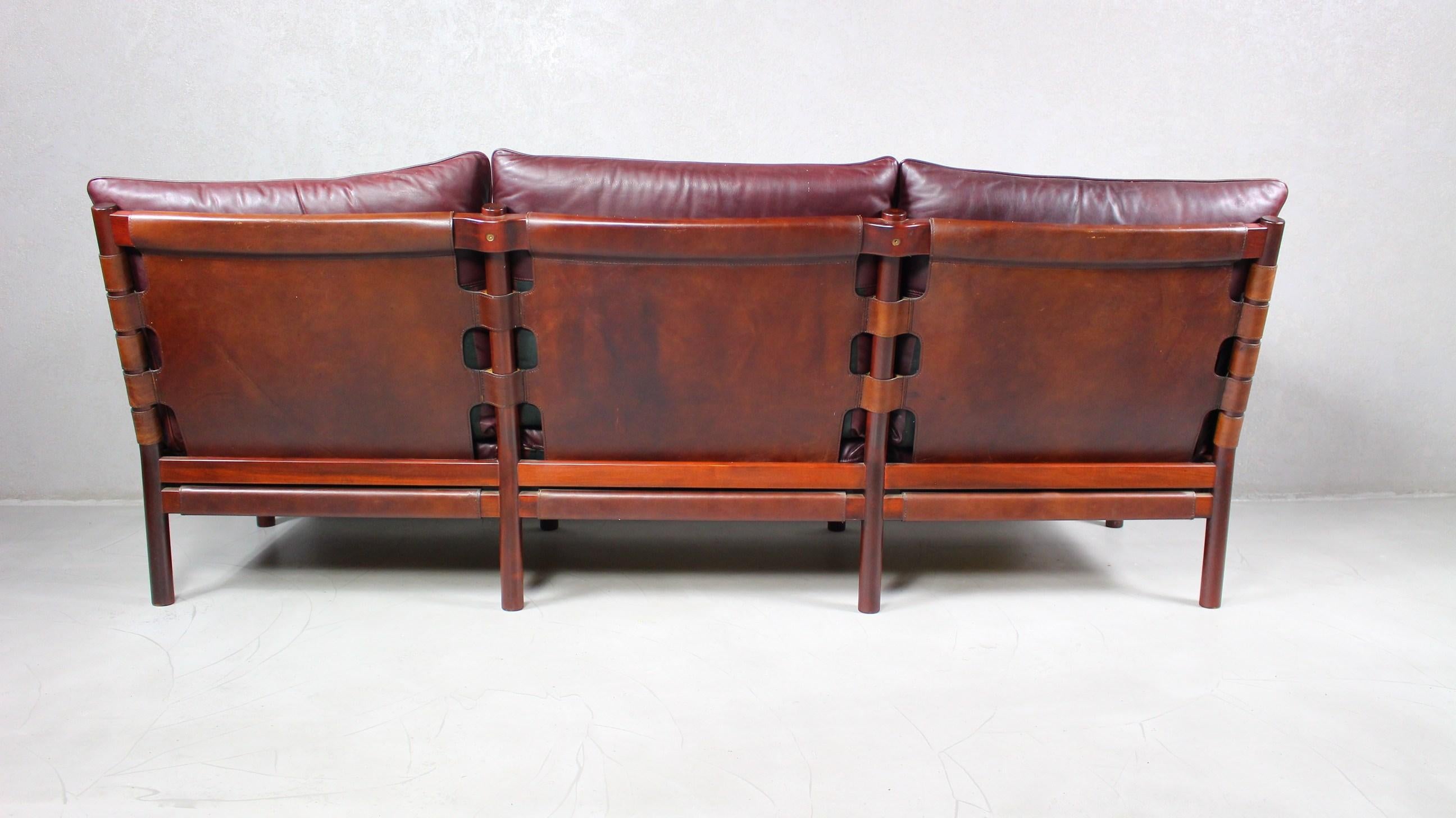 1960s Leather Sofa Ilona by Arne Norell 'Attributed', Aneby Møbler 5
