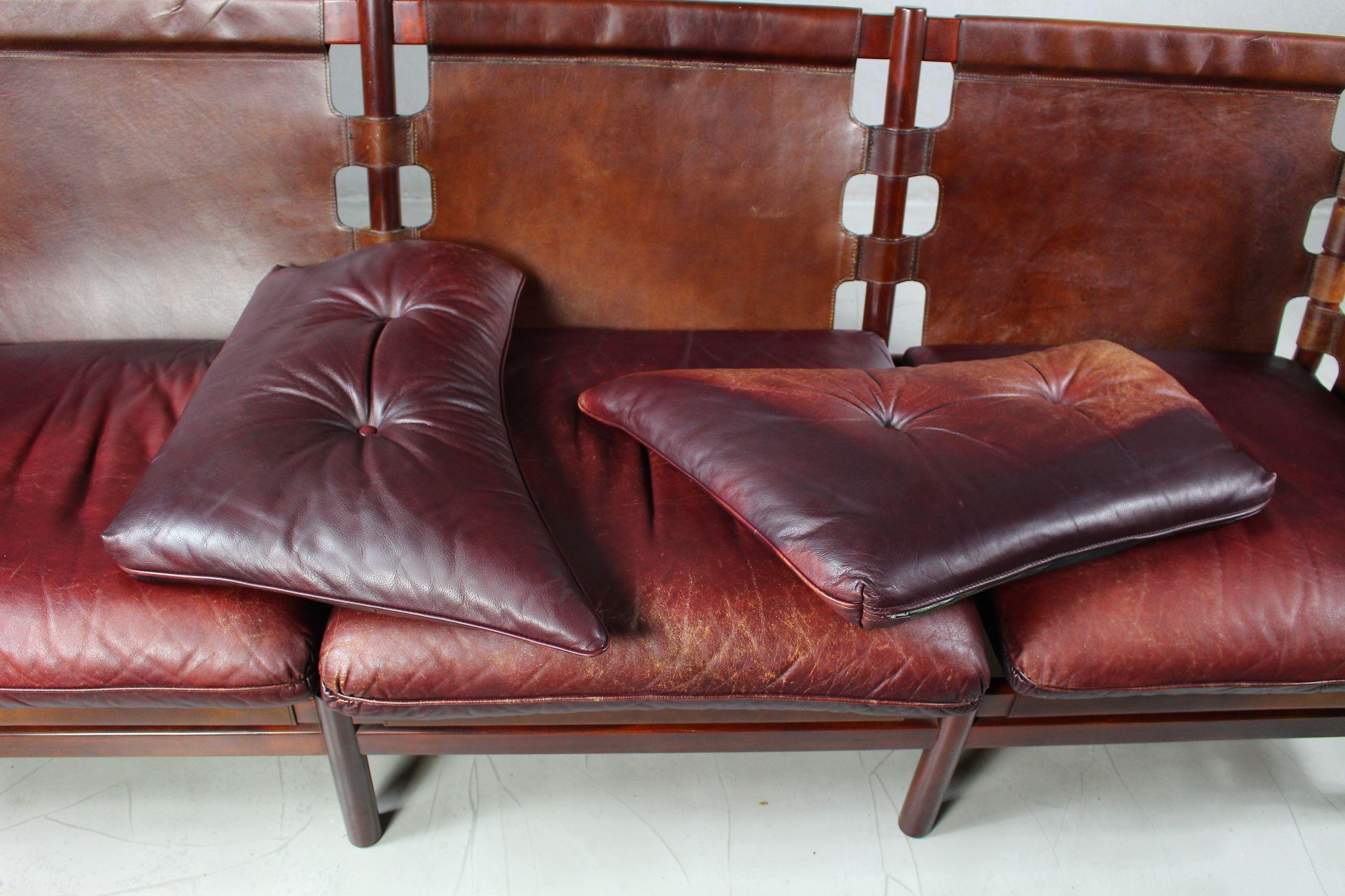 1960s Leather Sofa Ilona by Arne Norell 'Attributed', Aneby Møbler 6
