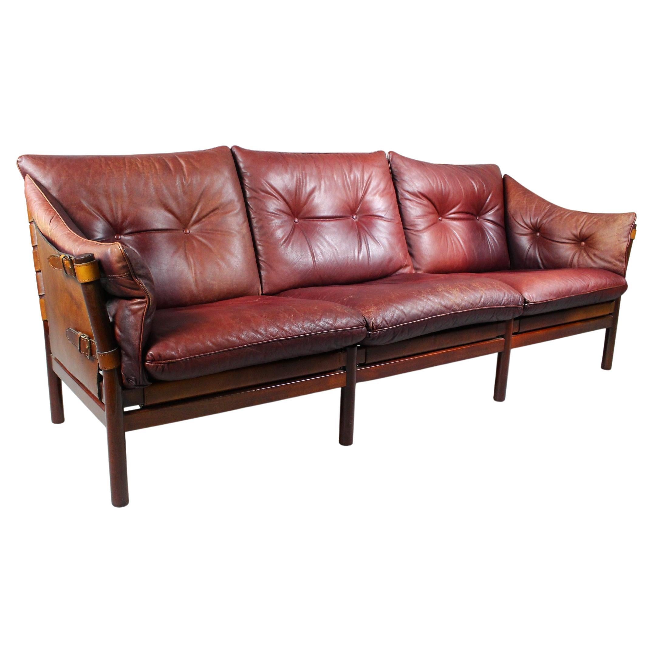 1960s Leather Sofa Ilona by Arne Norell, Aneby Møbler