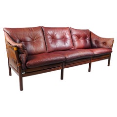 1960s Leather Sofa Ilona by Arne Norell 'Attributed', Aneby Møbler