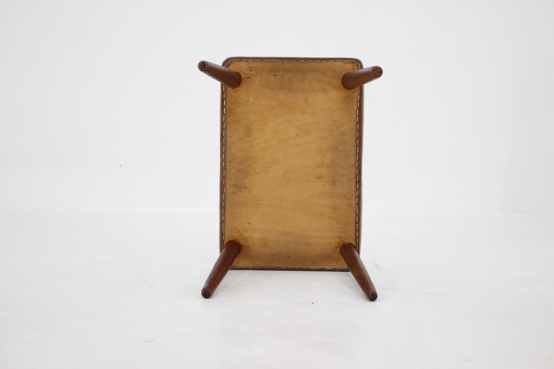 Mid-20th Century 1960s Leather Stool, Denmark For Sale