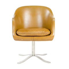 1960s Leather Swivel Desk Chair by Nicos Zographos