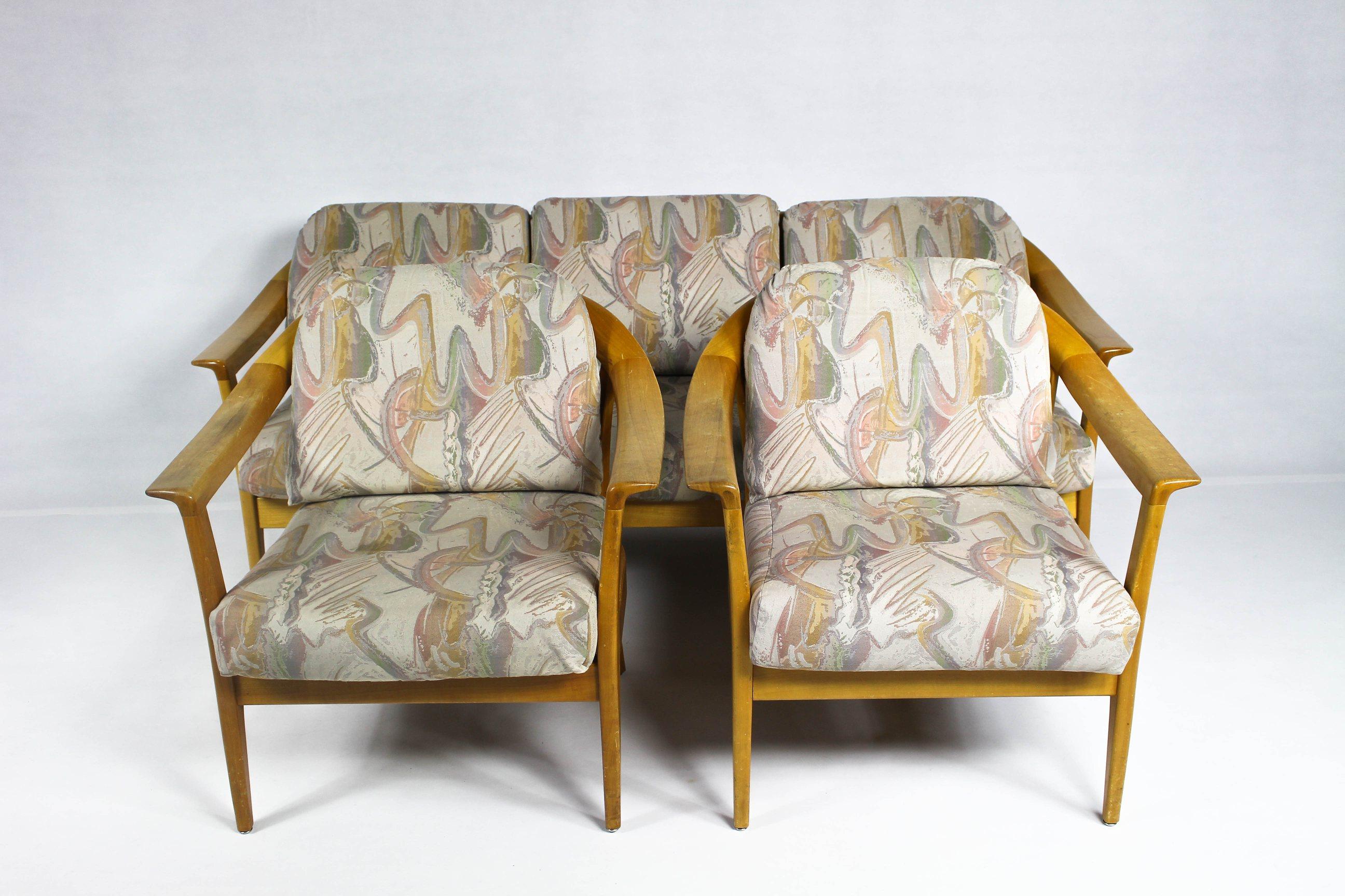 German 1960s Leaving Room Set, Sofa & Armchairs by Knoll For Sale