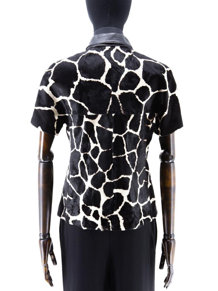 Black 1960s Ledermoden Regnier Giraffe Top For Sale