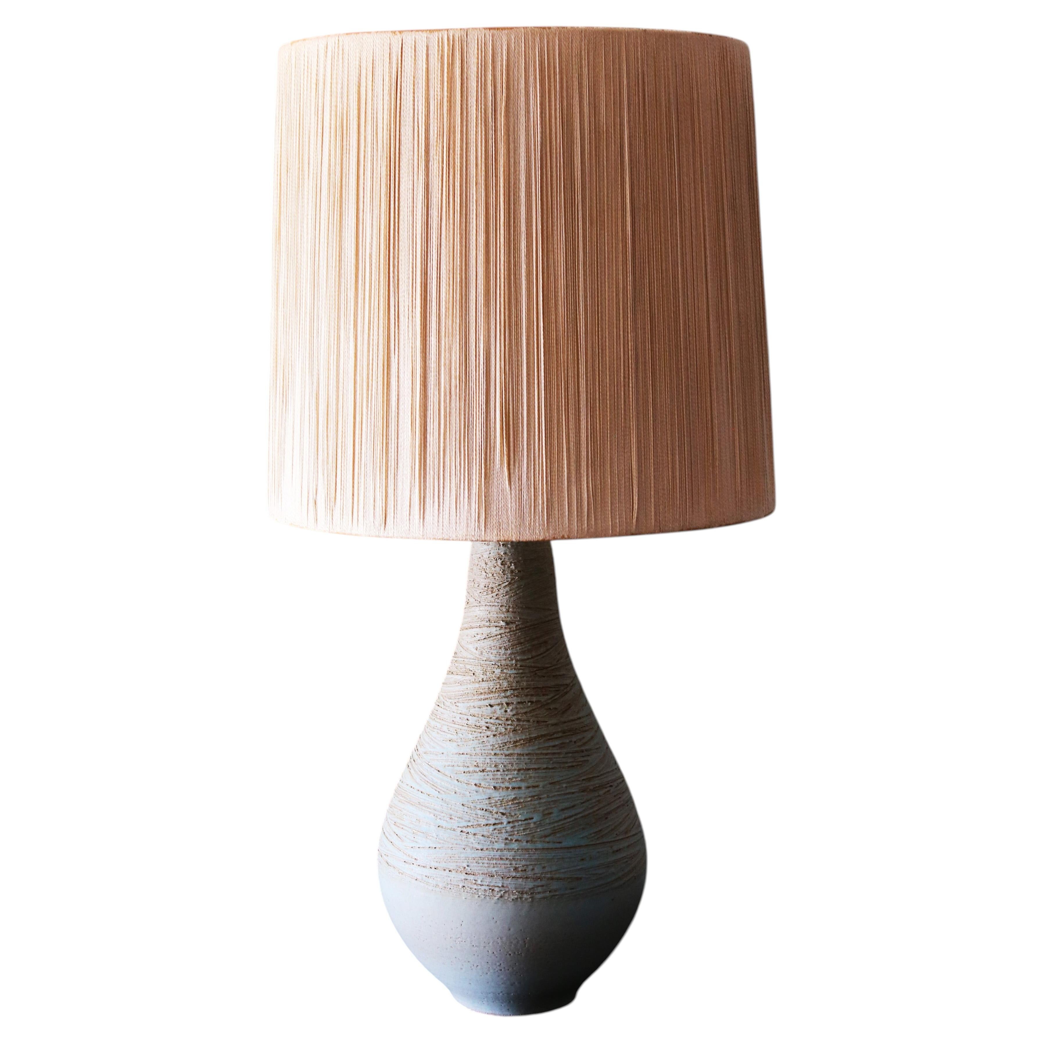 1960s Lee Rosen for Design Technics (attr.) Aqua Green Blue Lamp String Shade