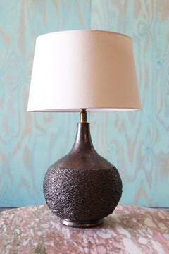 1960s Lee Rosen for Design Technics Gourd Metallic Black Table Lamp