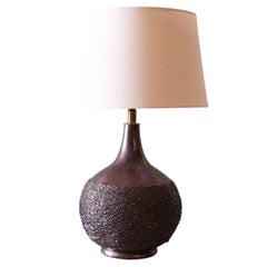 1960s Lee Rosen for Design Technics Gourd Metallic Black Table Lamp