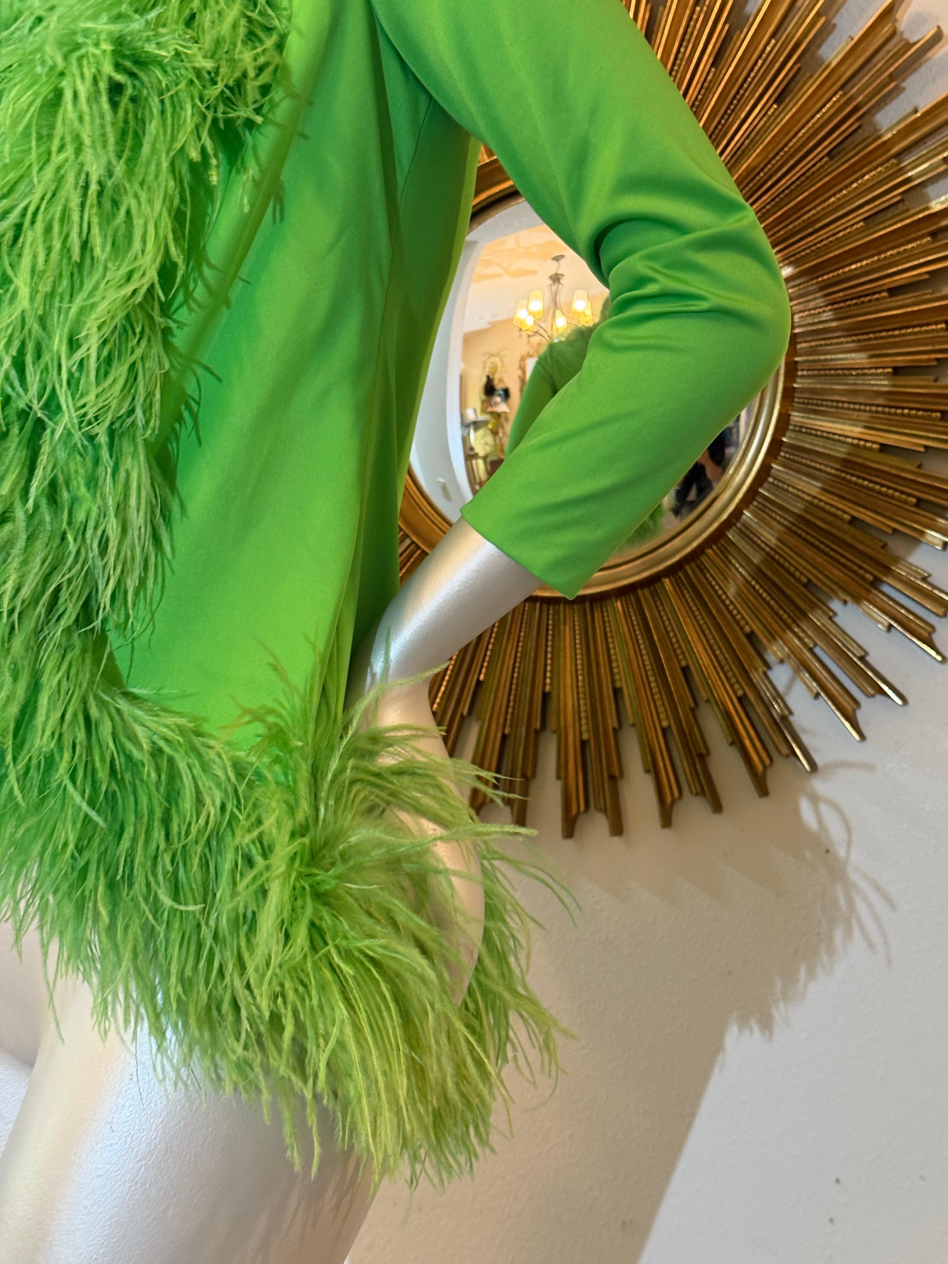 Leo Narducci, anni '60, giacca in maglia Greene & Greene, con rifiniture in piume di struzzo. in vendita 3