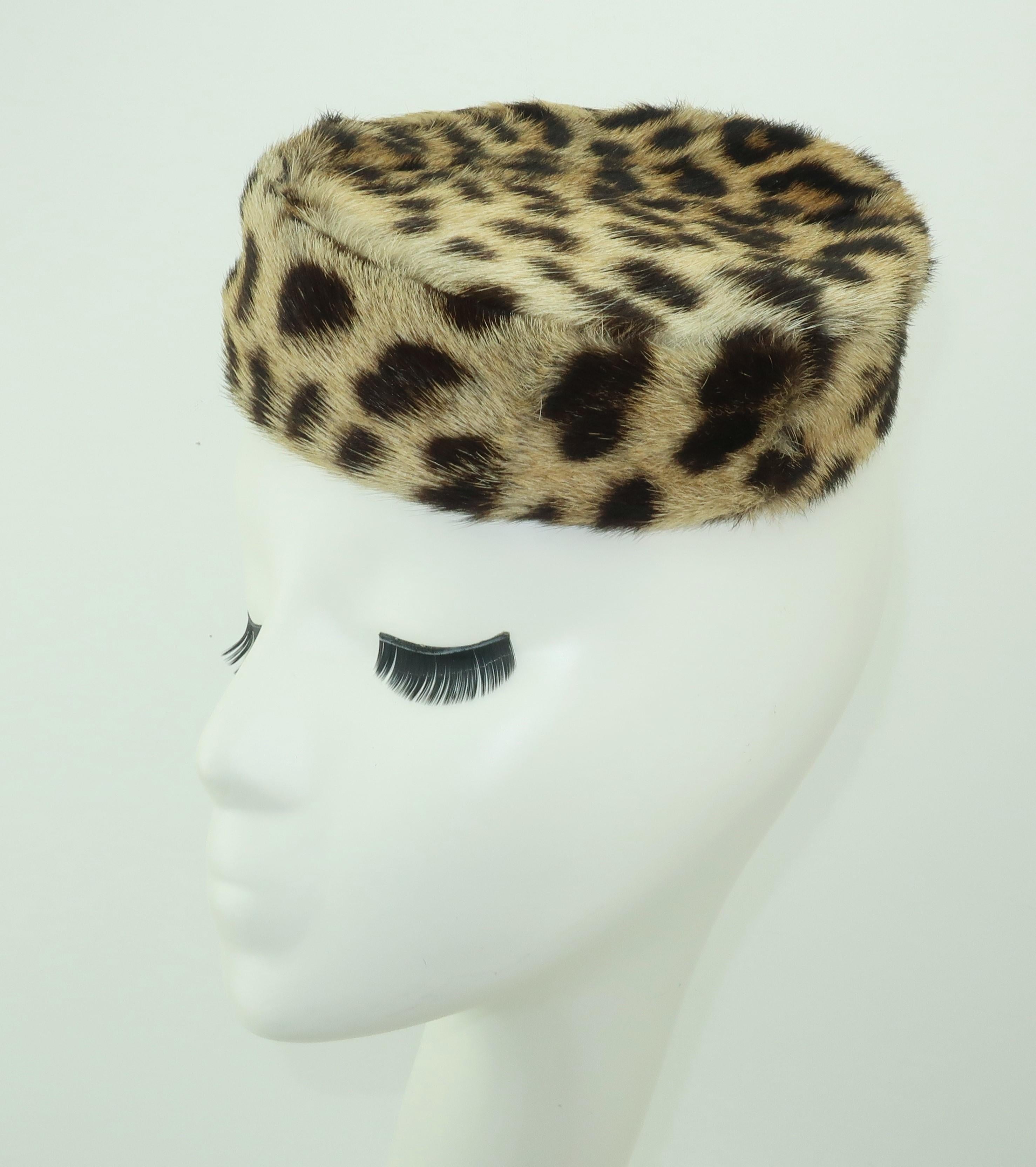 leopard pillbox hat