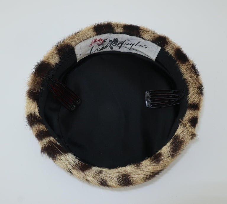 Real Leopard Fur Lord /Taylor Vintage Pill Box Hat Lord & Taylor | Accessories | Real Leopard Fur Lord Taylor  main image 2