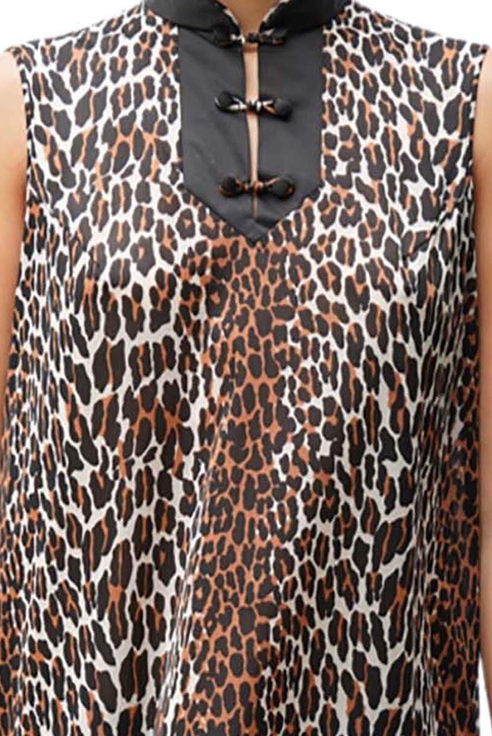 Robe-culotte modulaire en jersey tricot de nylon imprimé léopard des années 1960 en vente 7