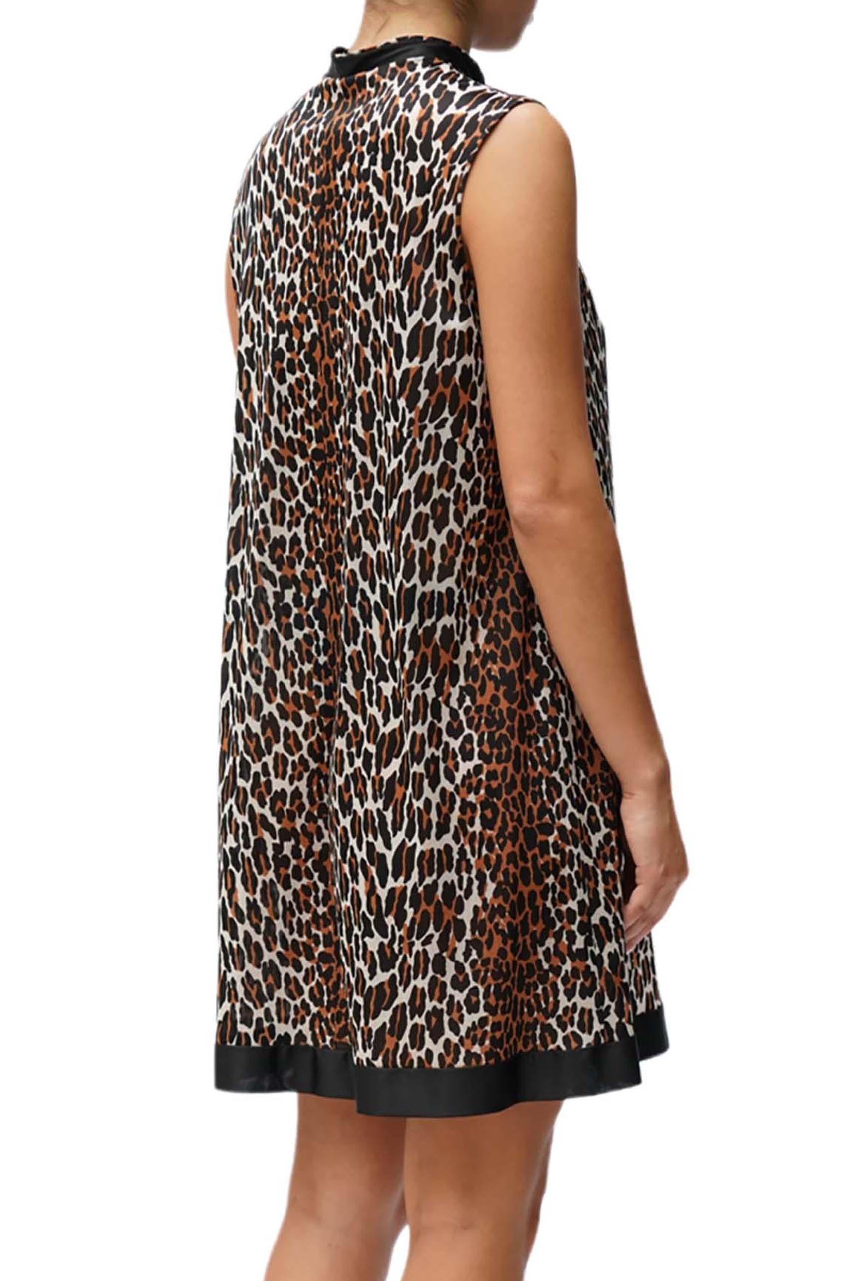1960S Leopard Print Nylon Tricot Jersey Mod Slip Dress Negligee For Sale 1
