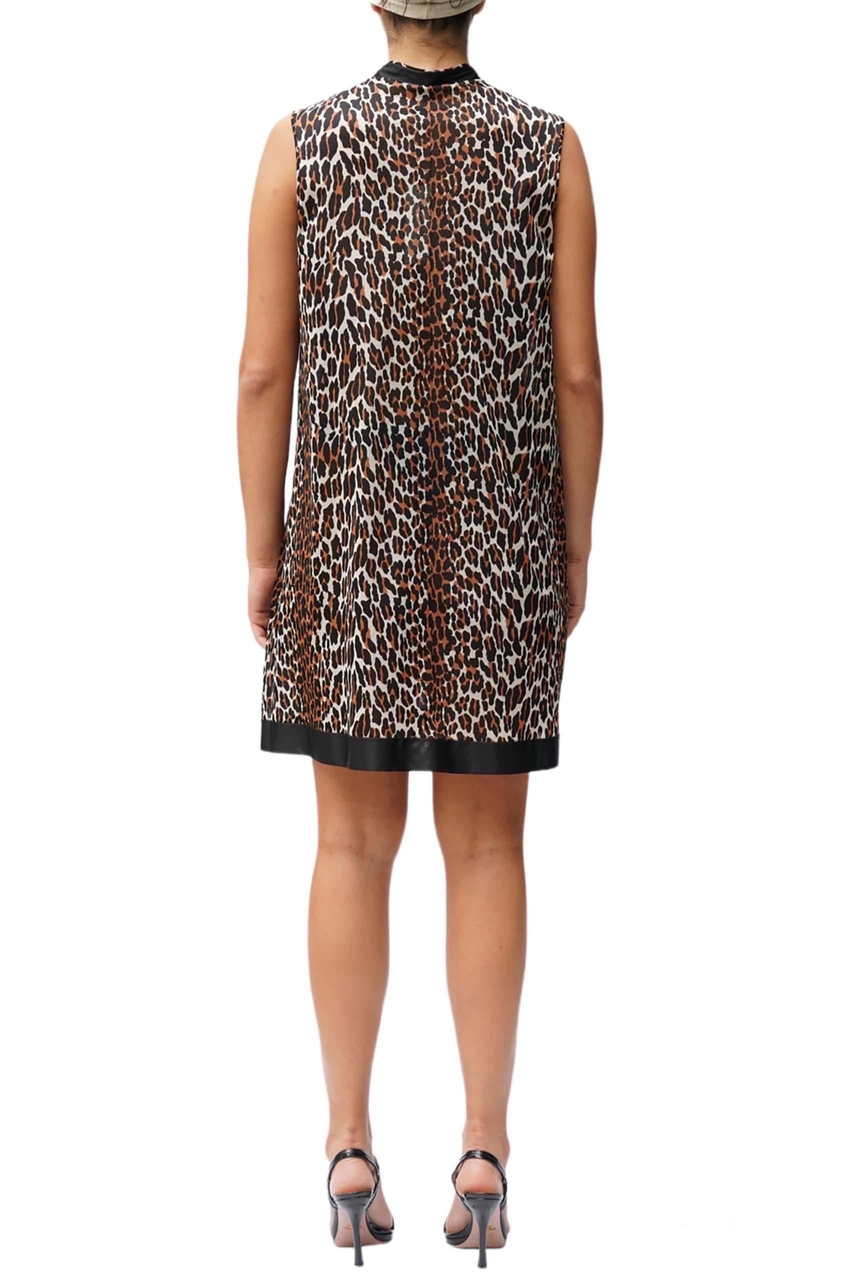 1960S Leopard Print Nylon Tricot Jersey Mod Slip Dress Negligee For Sale 2