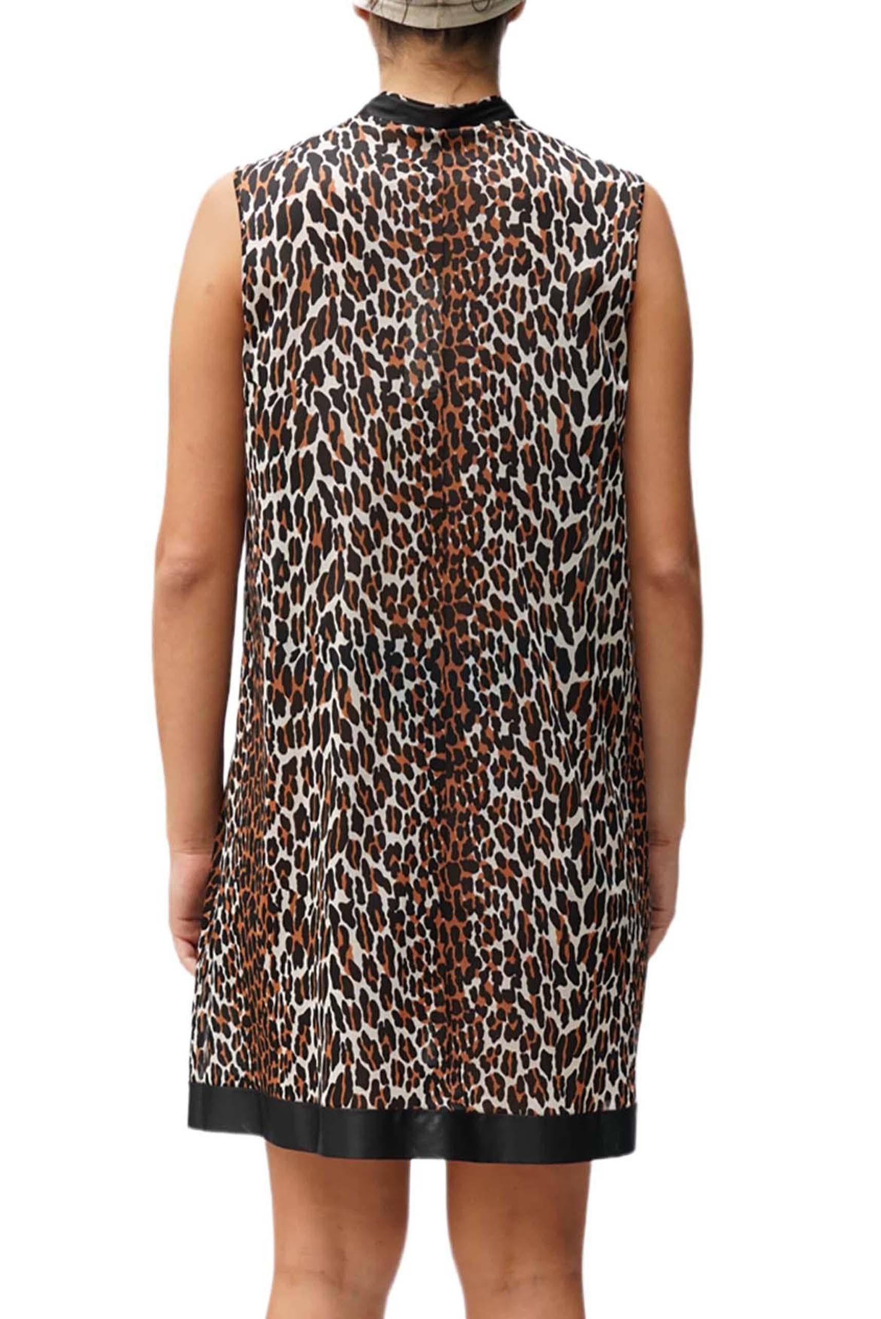 1960S Leopard Print Nylon Tricot Jersey Mod Slip Dress Negligee For Sale 3