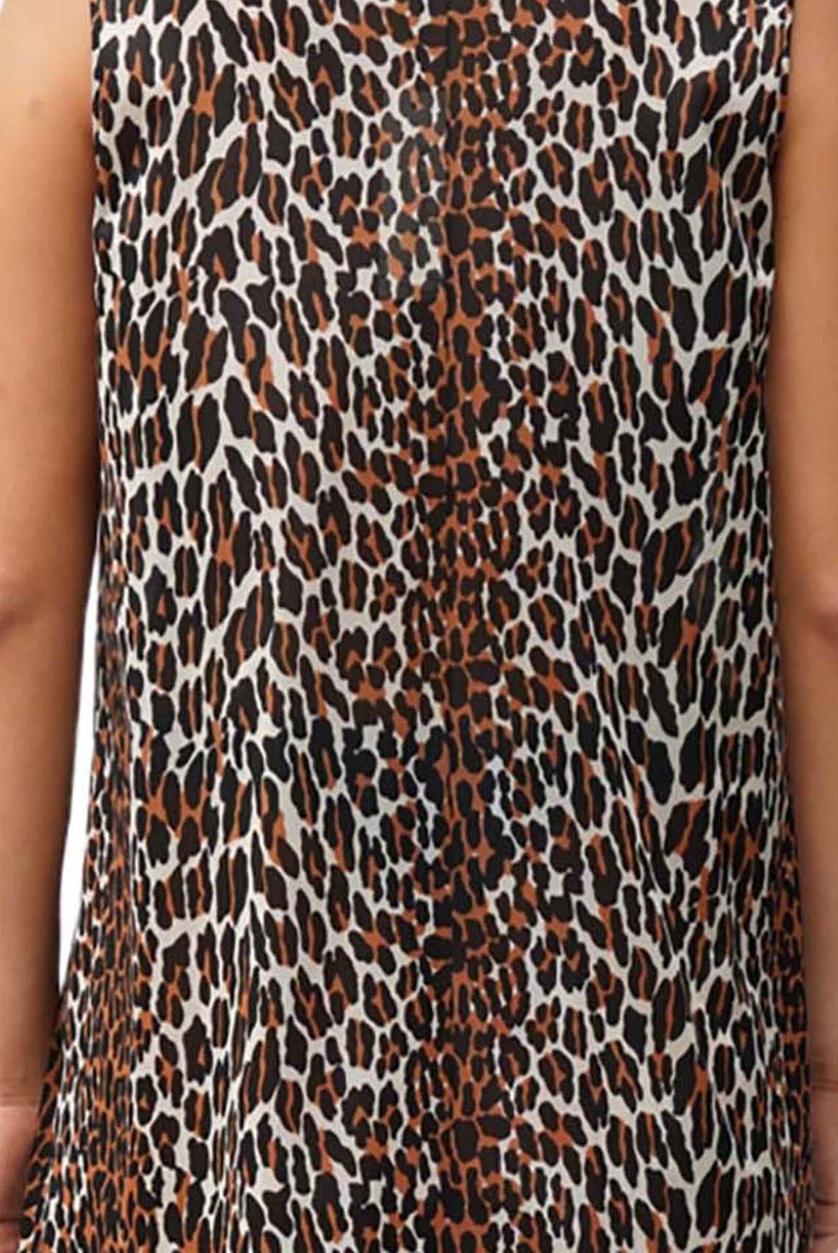 Leopard Print Nylon Tricot Jersey Mod Slip Kleid Negligee 1960er Jahre mit Leopardenmuster im Angebot 6