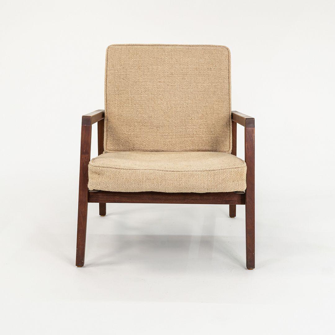 1960er Lewis Butler für Knoll 655 Sessel aus Nussbaumholz mit braunem Stoff im Angebot 4