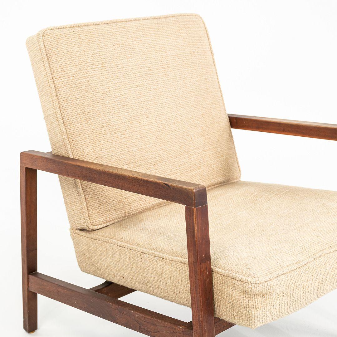 1960er Lewis Butler für Knoll 655 Sessel aus Nussbaumholz mit braunem Stoff im Angebot 5