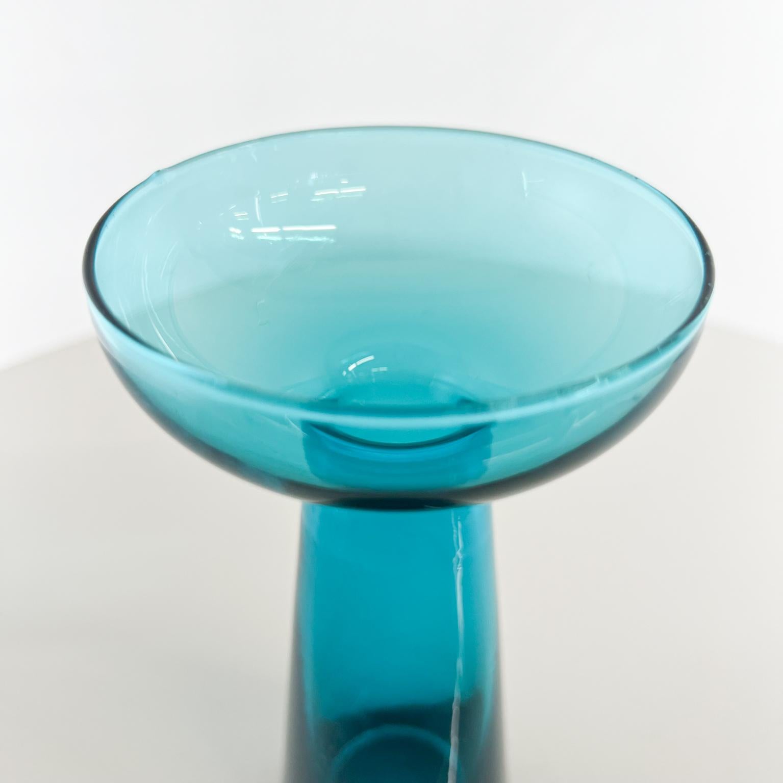 Mid-20th Century 1960s Light Blue Scandinavian Modern Art Glass Bud Vase For Sale