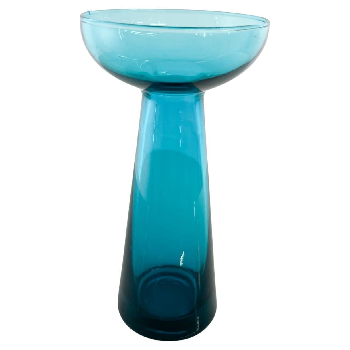 1960s Light Blue Scandinavian Modern Art Glass Bud Vase