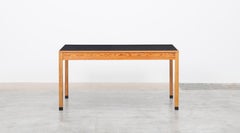 1960s Light Wood and Black Linoleum Table by Ferdinand Kramer 'h'