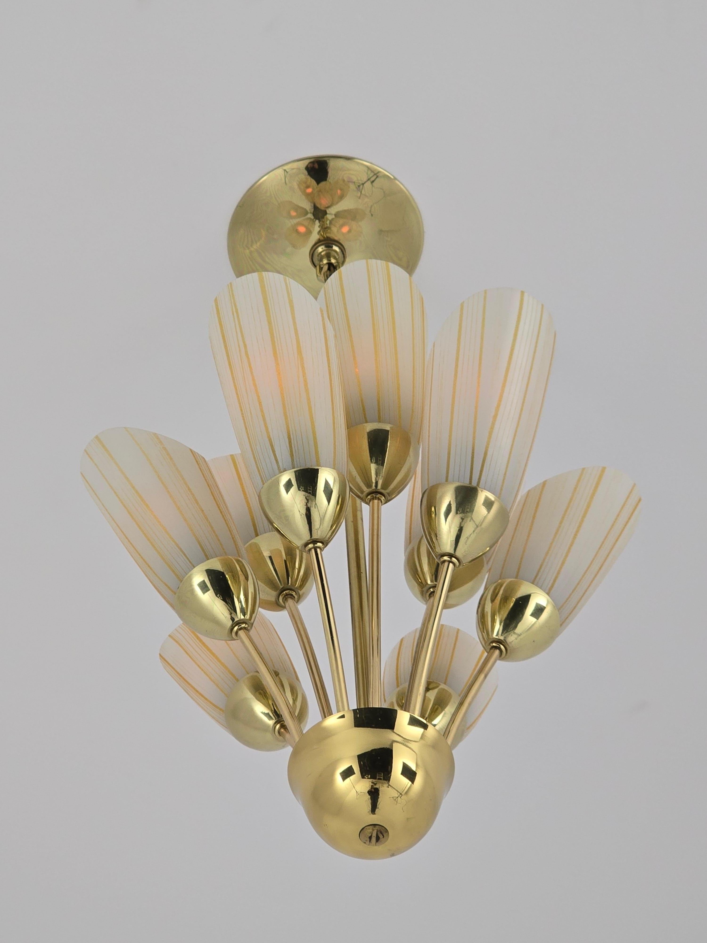 Araña de cristal de 8 brazos Lightolier de los años 60 , EE.UU. Estadounidense en venta