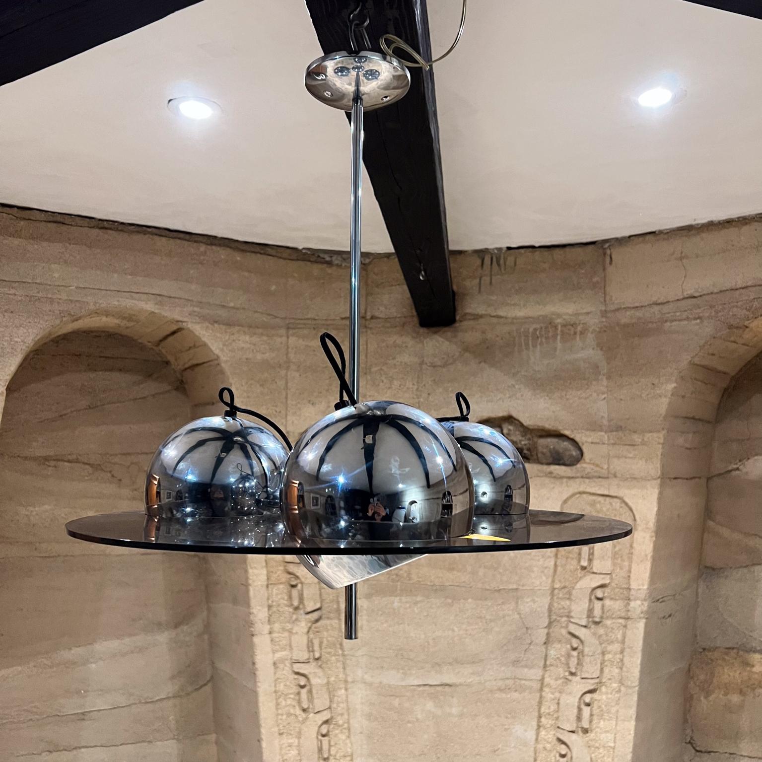 1960s Lightolier Three Globe Chrome Pendant Directional Lamp For Sale 3