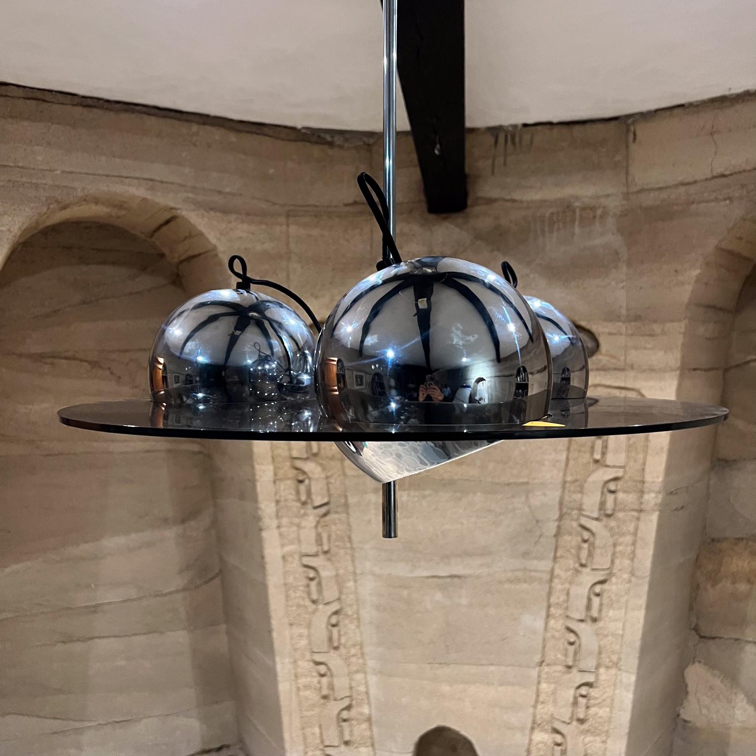 1960s Lightolier Three Globe Chrome Pendant Directional Lamp For Sale 4