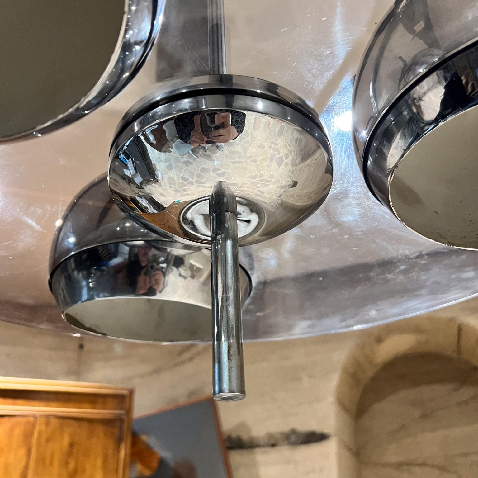 1960s Lightolier Three Globe Chrome Pendant Directional Lamp For Sale 1