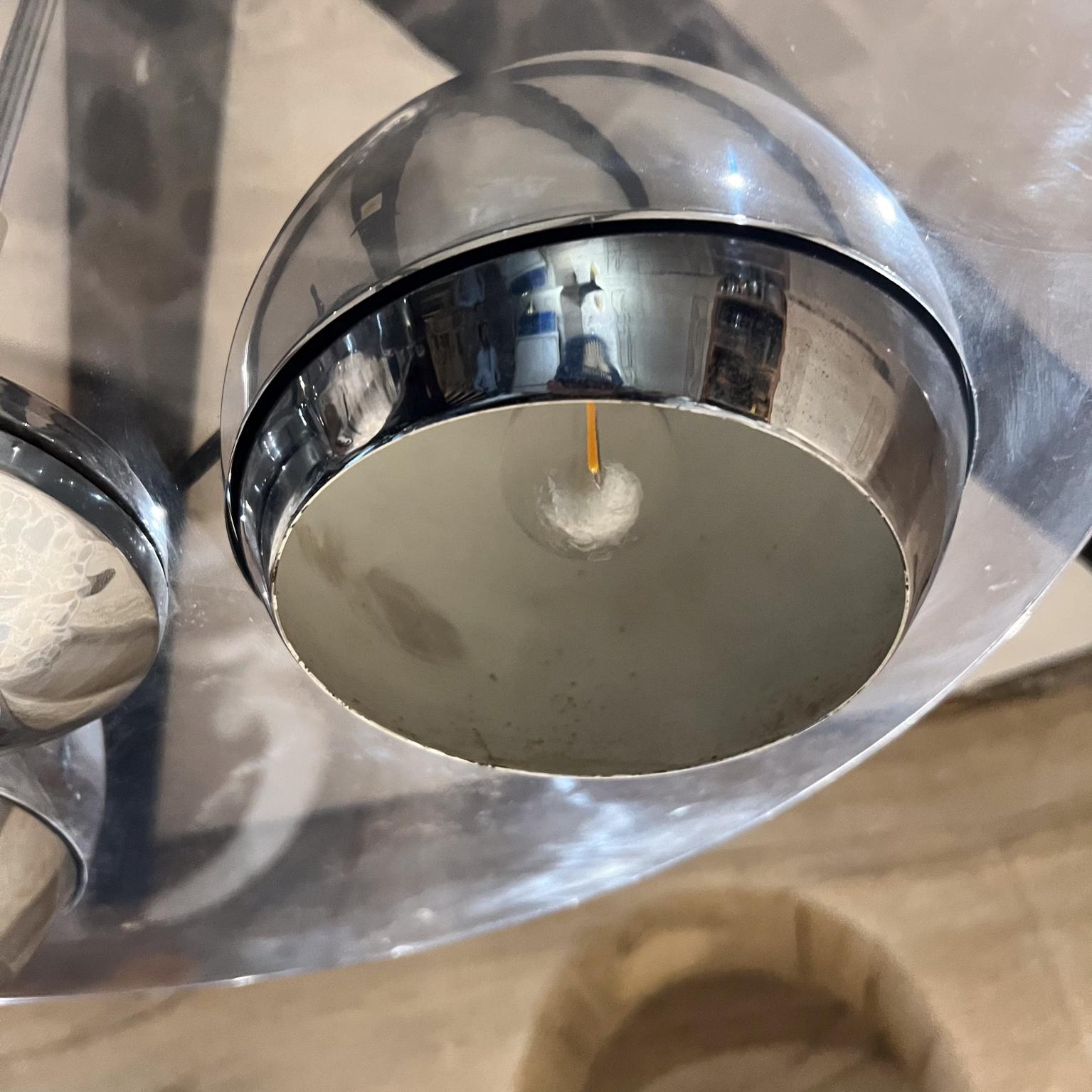 1960s Lightolier Three Globe Chrome Pendant Directional Lamp For Sale 2